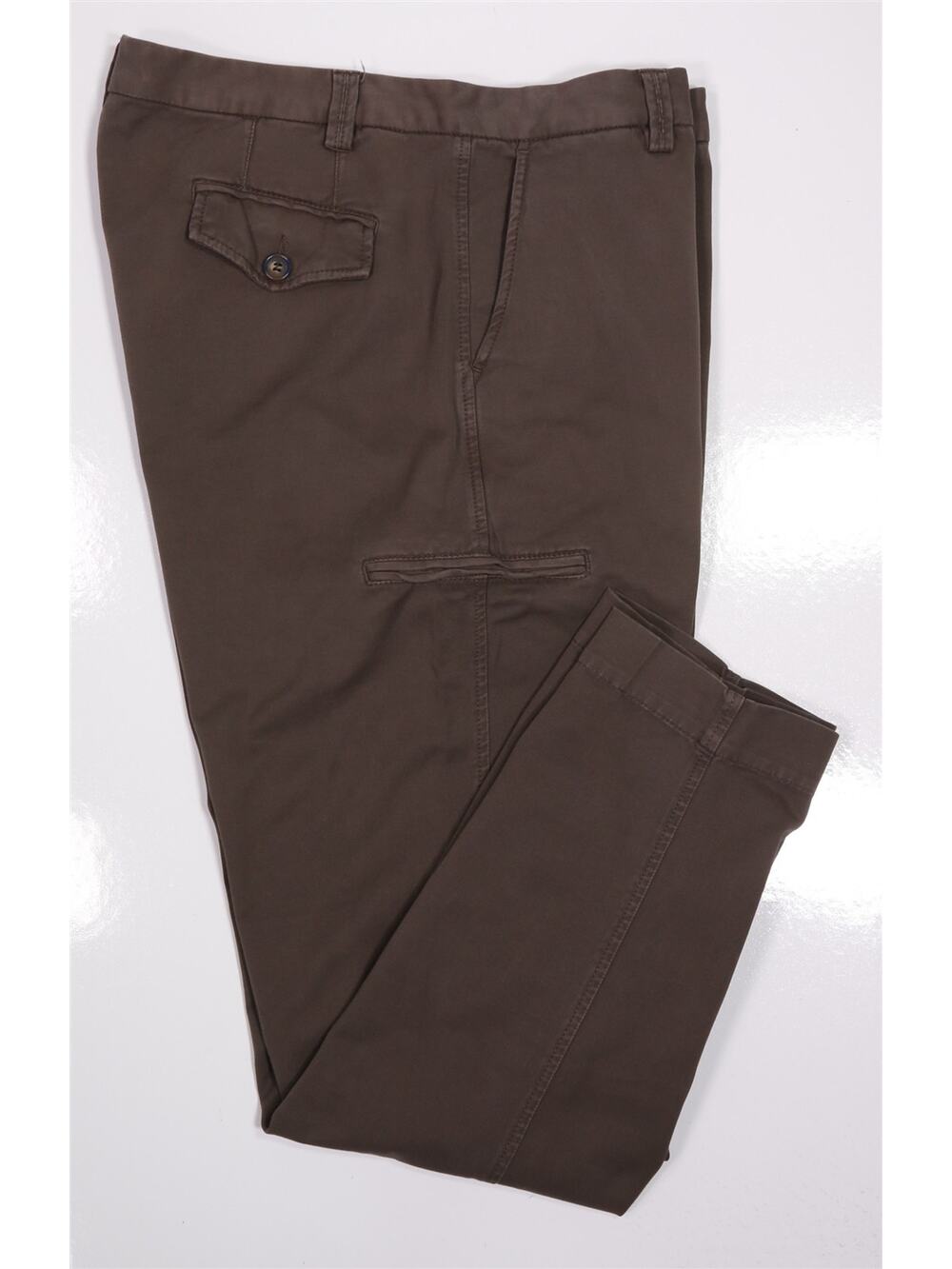 JW Brine Brown Flat Front Slim Fit Cotton Cargo Chino Pants Italy 36 x 31